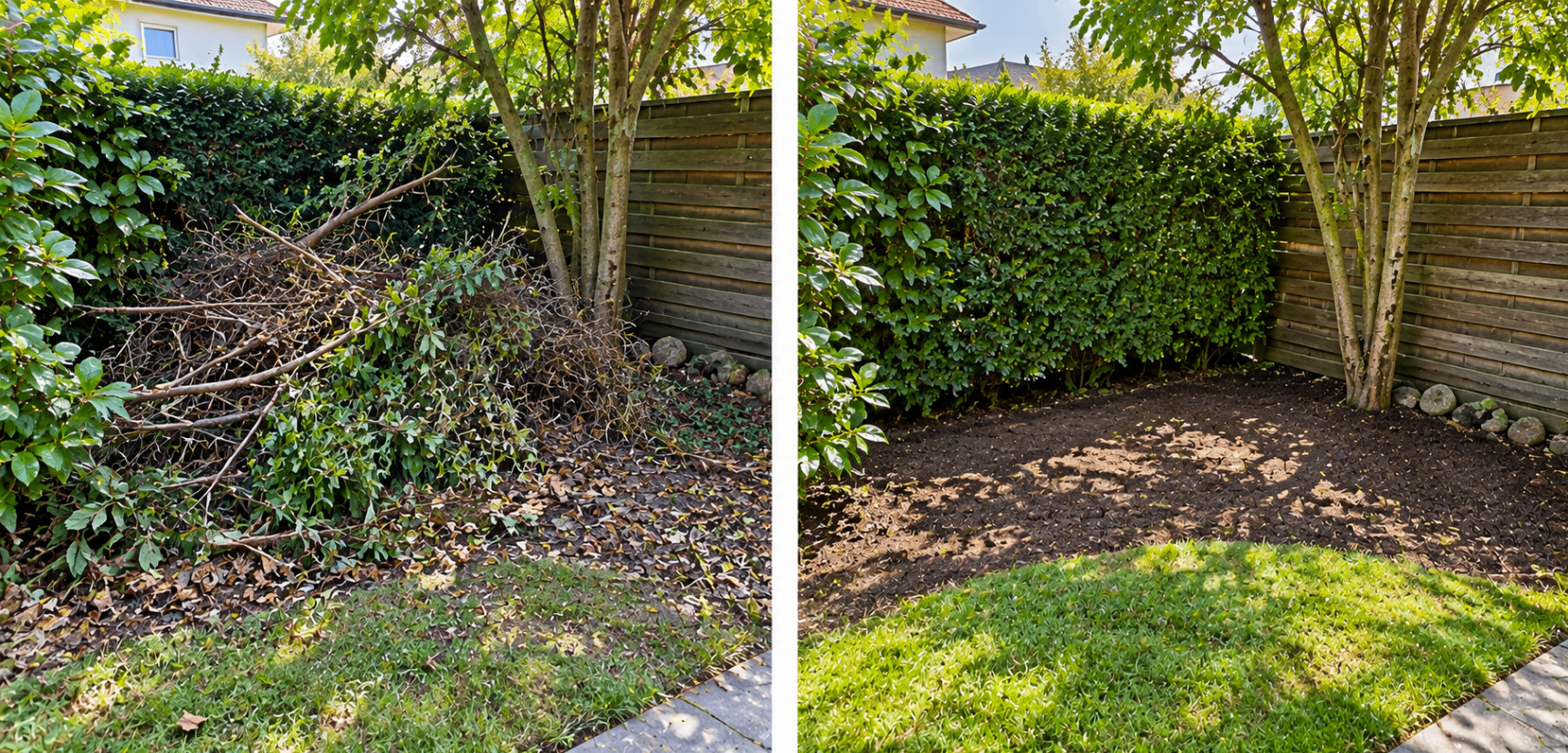 Vorher / Nachher: Garten aufgeräumt